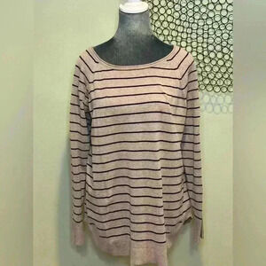 Pink Clover - Long-sleeved sweater tan with black stripes - Size XL